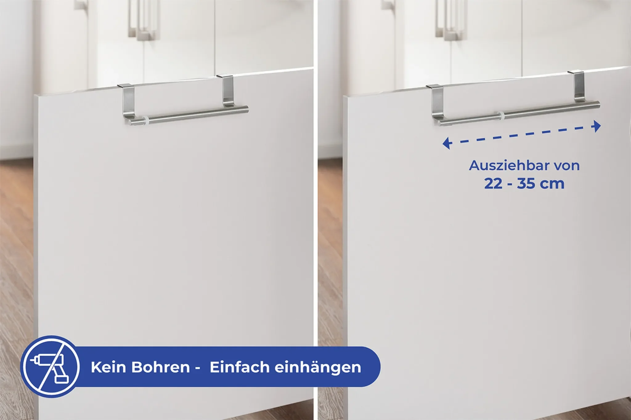 Tür-Handtuchstange Teleskop aus Edelstahl